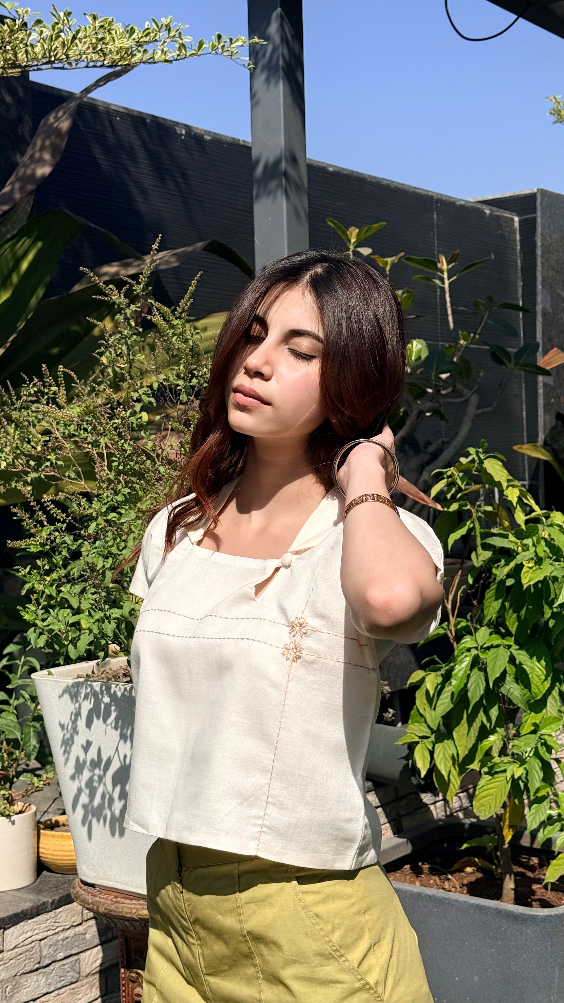 Ivory Grid Top