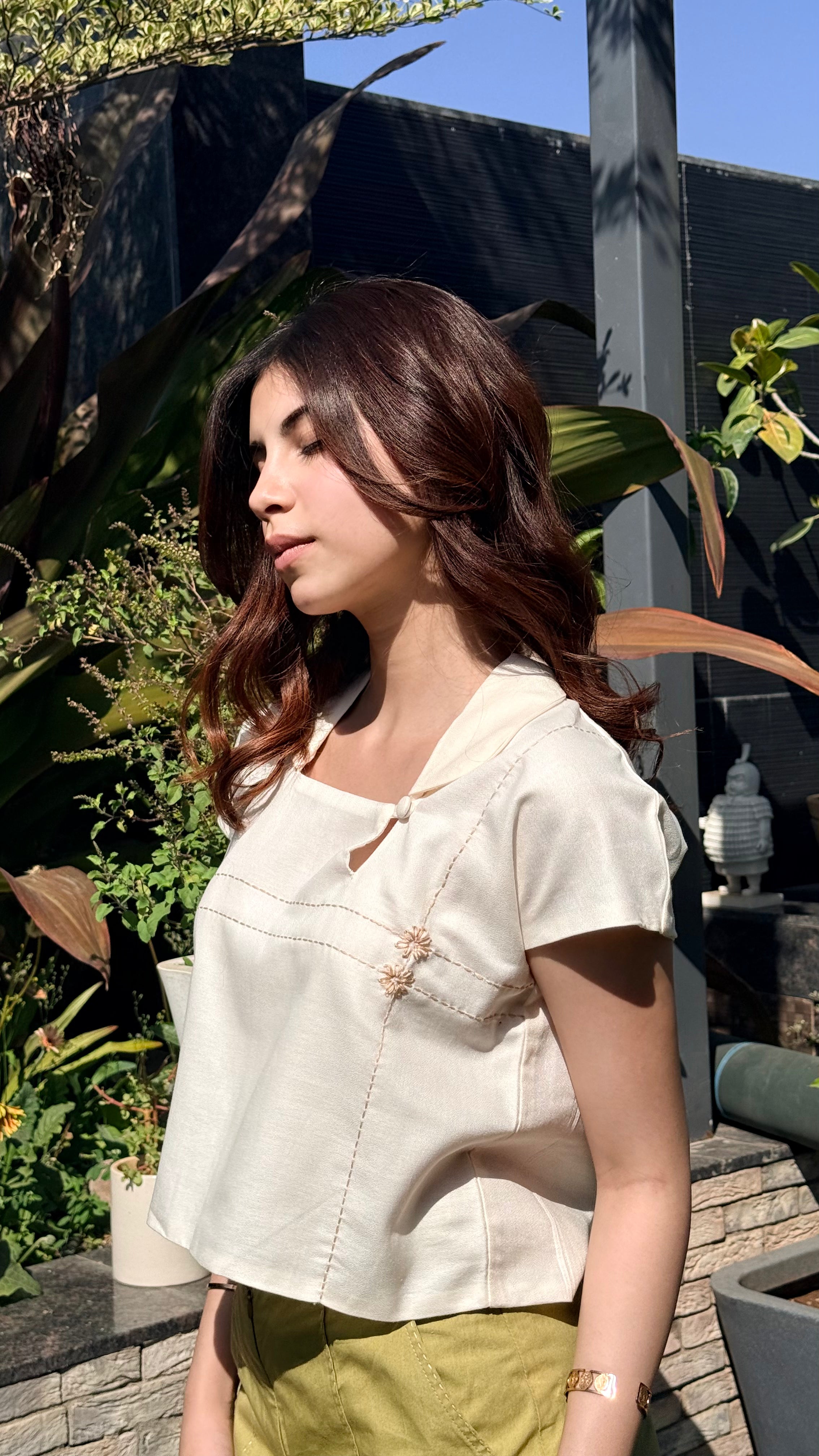 Ivory Grid Top