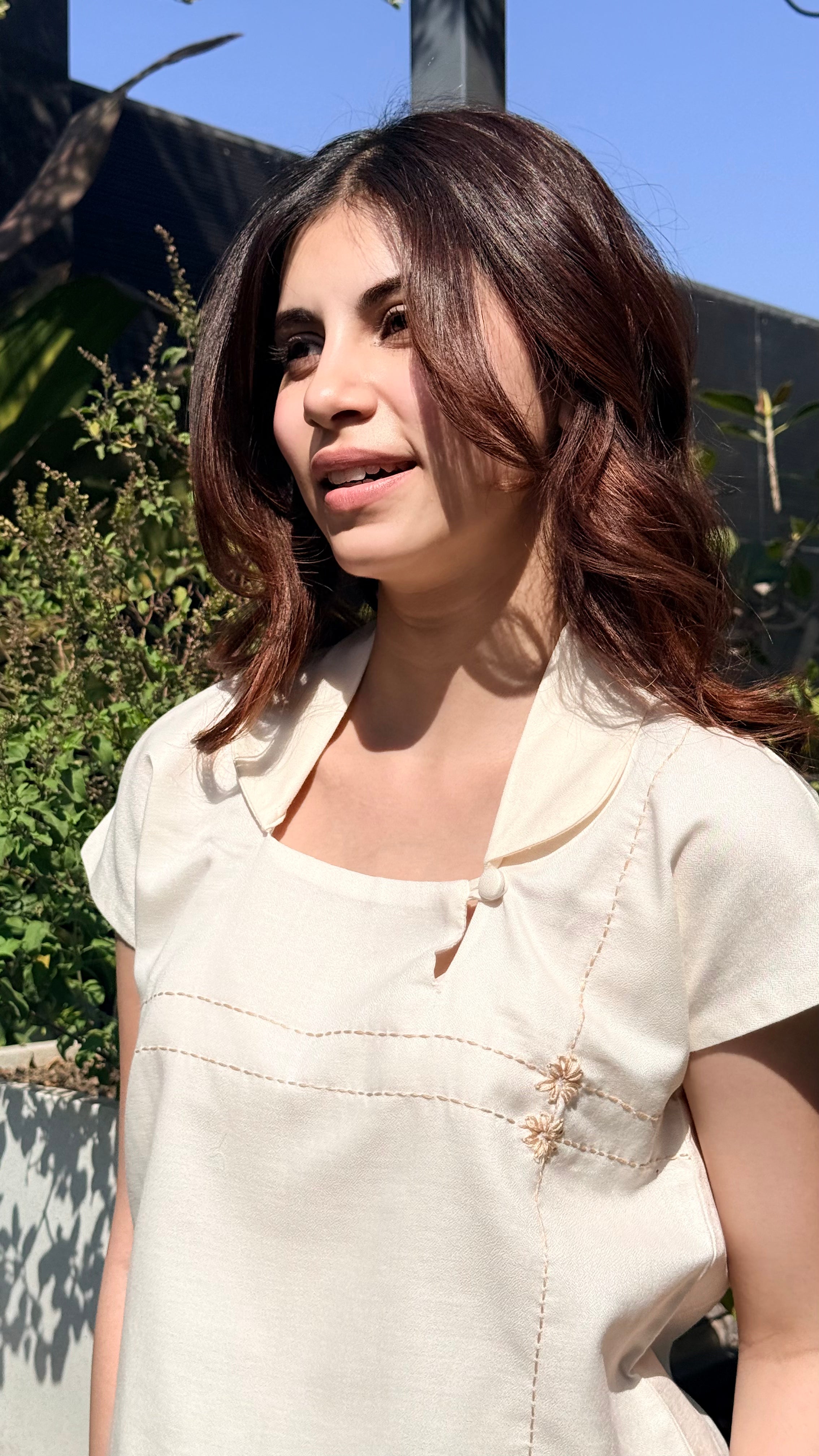 Ivory Grid Top