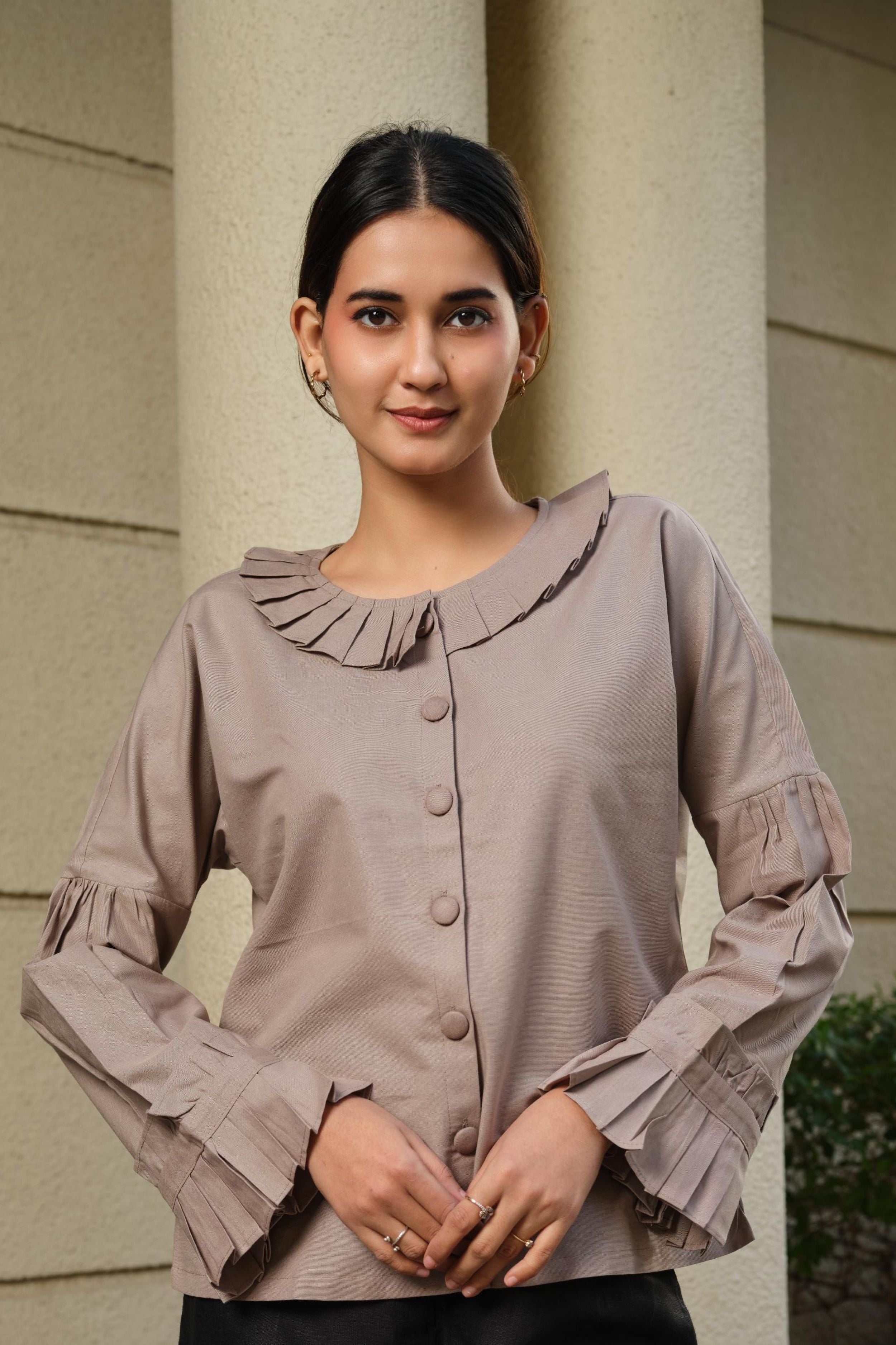 Ruffle-Cuff Shirt