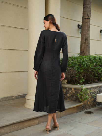 Black Pintucks Dress