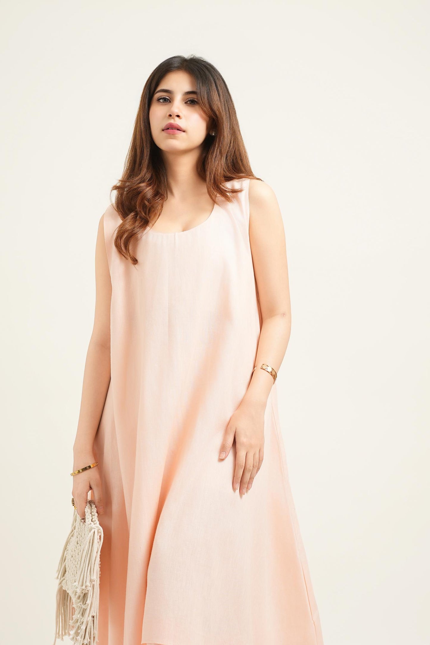Peach Cascade Dress