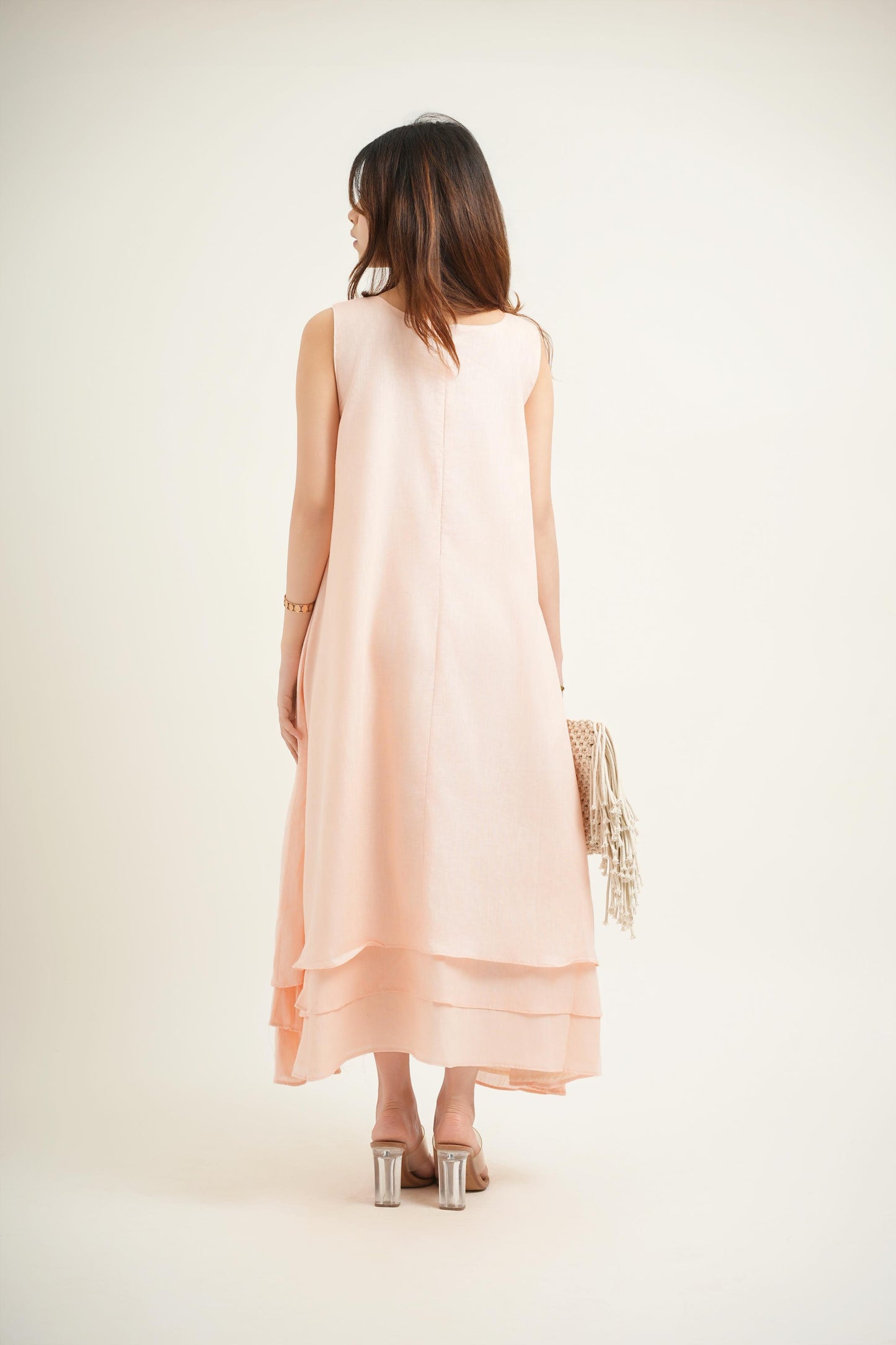 Peach Cascade Dress