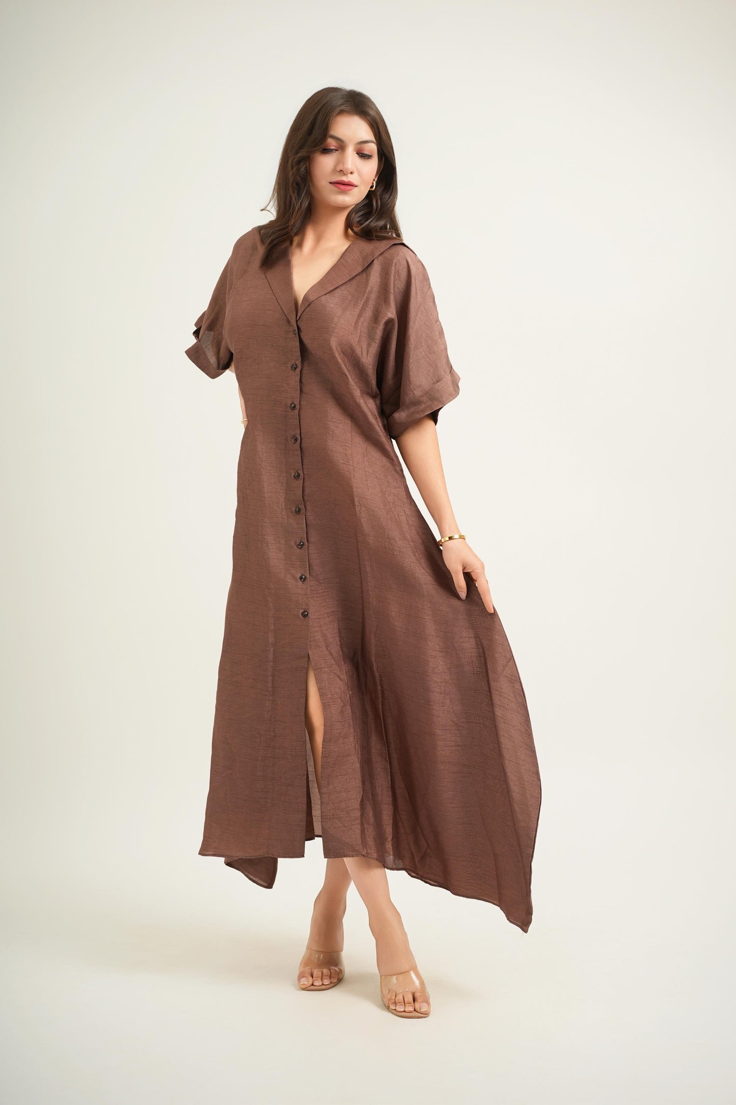 Mocha Silk Dress