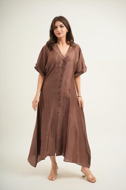 Mocha Silk Dress