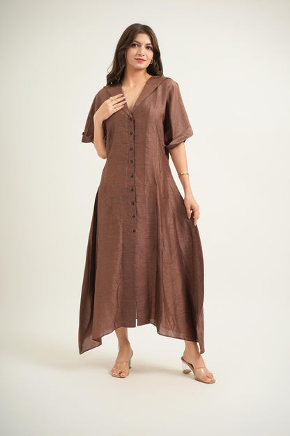 Mocha Silk Dress