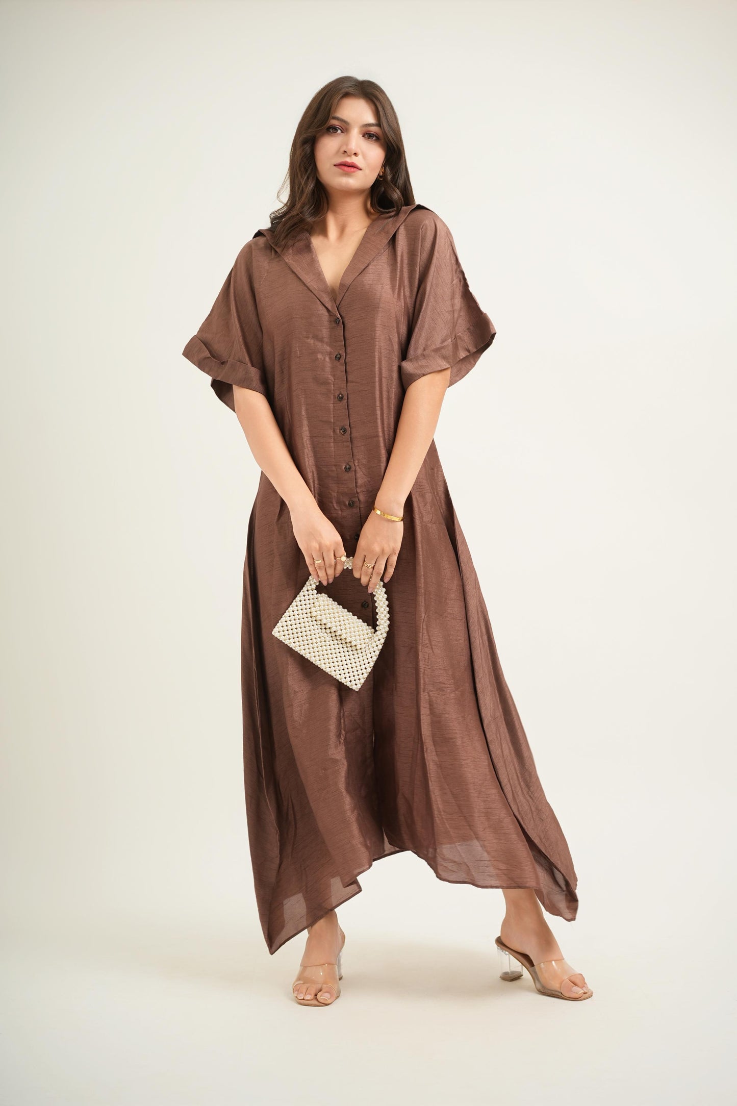 Mocha Silk Dress