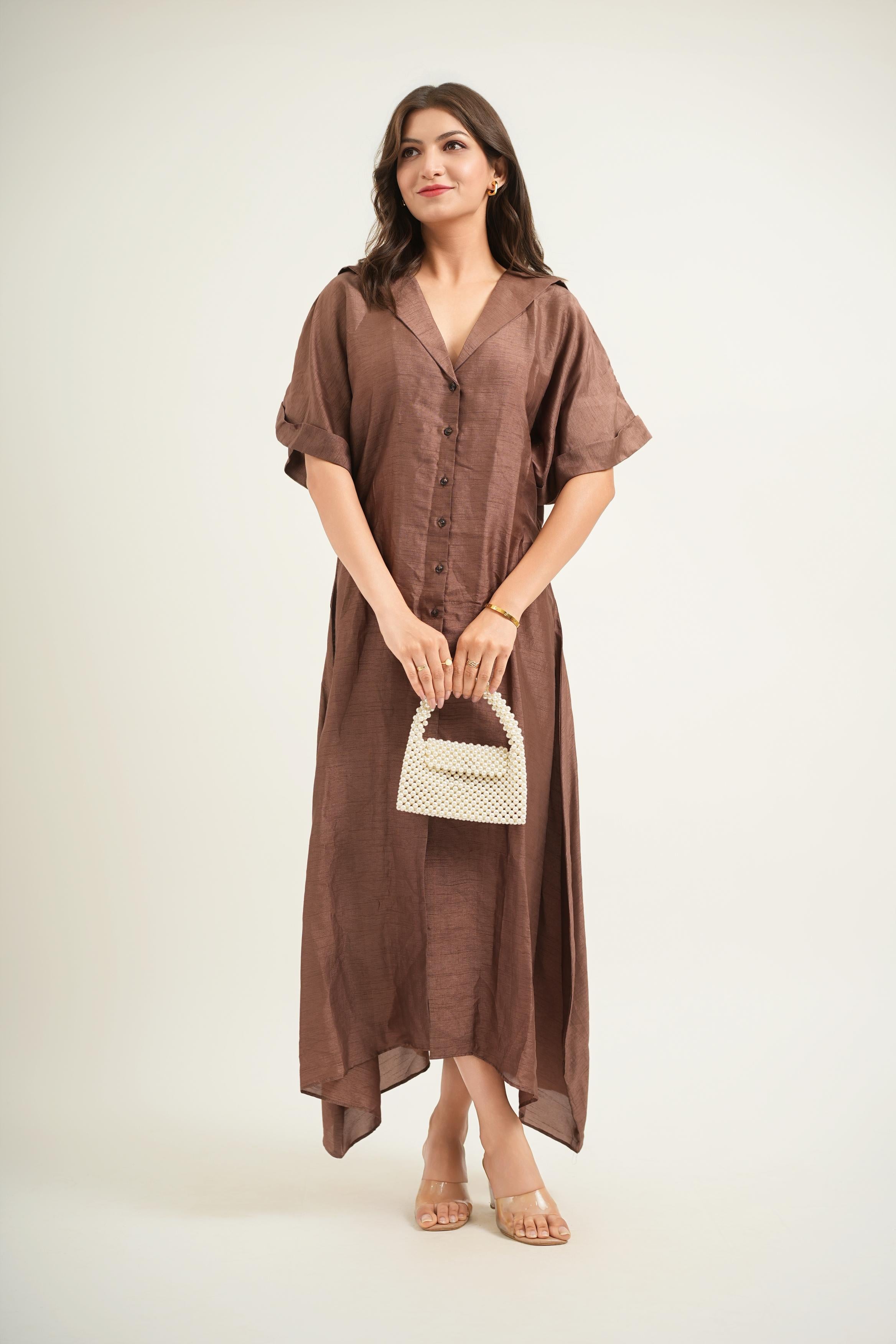 Mocha Silk Dress